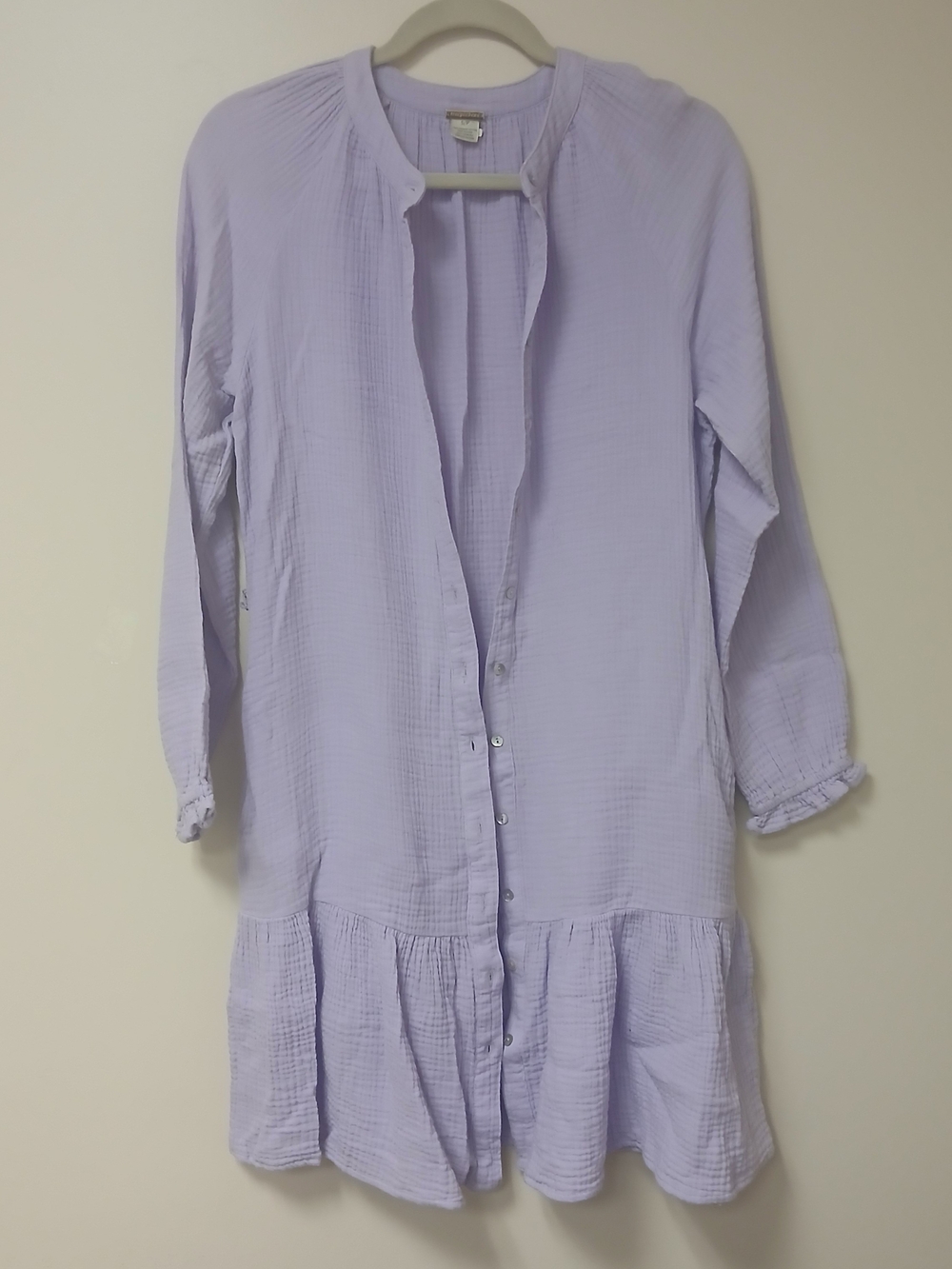 Magaschoni Lavender Button-Down Long-Sleeve Dress
